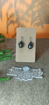 Preview: Ohrhänger Kupfer Kokon-Spirale mit Perle perlmutt-silber 1